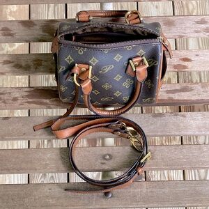 Brown & Gold bowler bag (s)